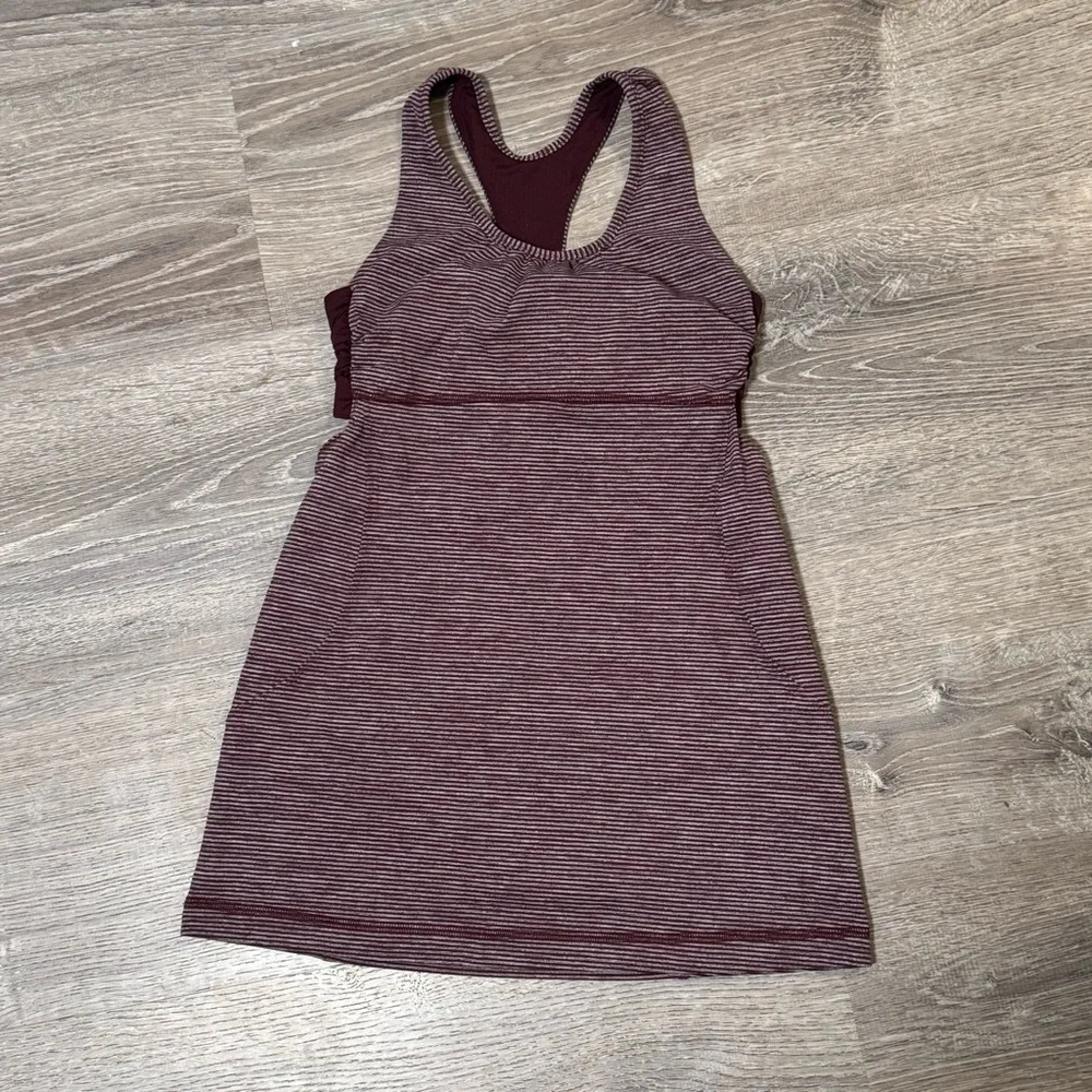 Lululemon turbo tank Tonka stripe Bordeaux Drama size 4 - Picture 4 of 9